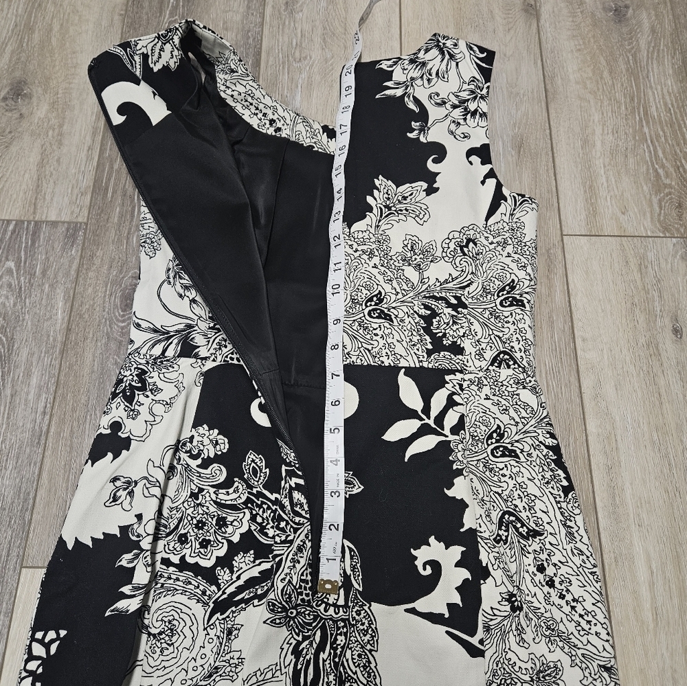 Talbots Casual Cocktail Mini Dress Sleeveless Black White Floral Women's 2 - Picture 8 of 9